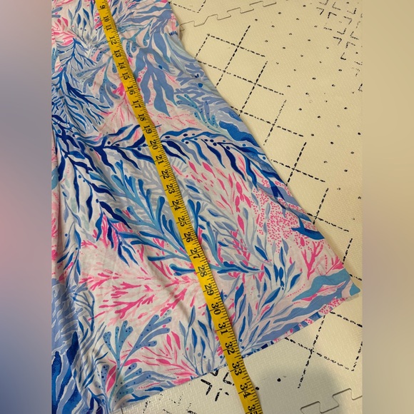 Lilly Pulitzer AMINA SWING DRESS Crew Blue Tint Kaleidoscope Coral M - Picture 10 of 12
